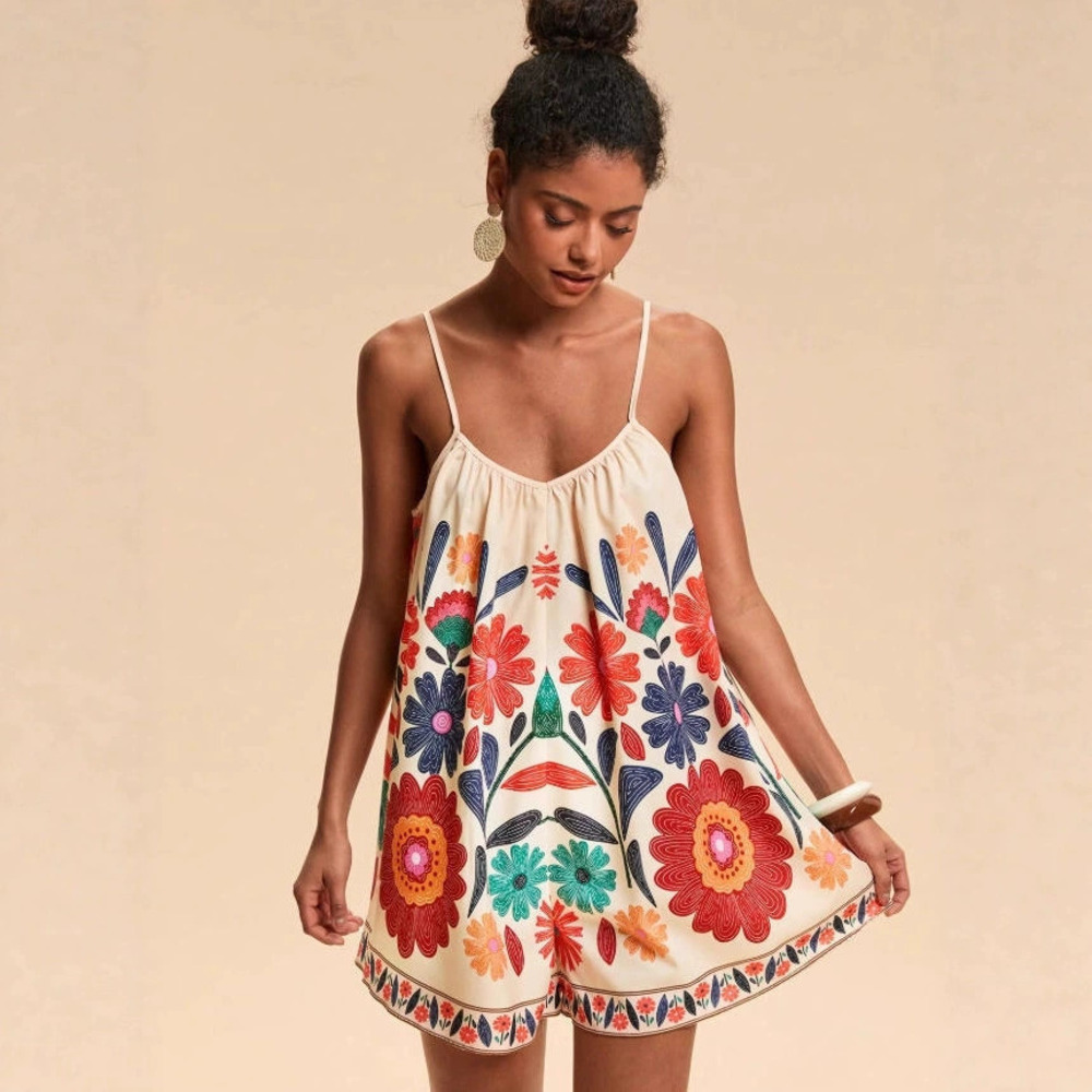 Forever 21 Indie Summer Resort Relaxed Floral Camisole Jumpsuit